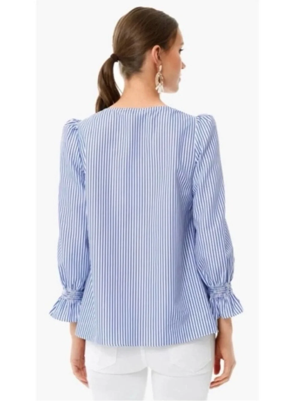 Tuckernuck Blue Stripe Easton Blouse Medium